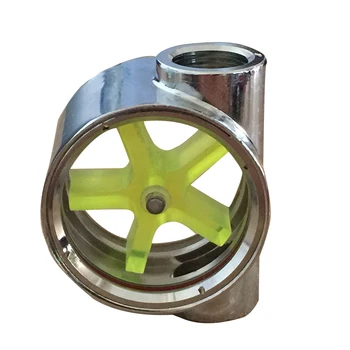 

G1/4 2 Ways Green Impeller Water Cooling Threaded Parts Replacement Practical CPU Copper Chromed Meter Portable Flow Indicator
