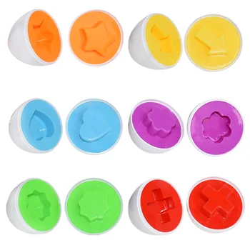 

6pcs/lot Smart Eggs 3D Wise Puzzle Montessori Learning Education Math Toys For Children Popular Toys Jigsaw Mixed Shape Tools