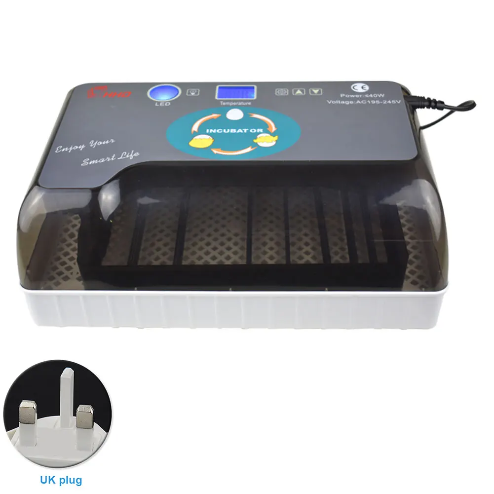 UK Plug 12 инкубатор для яиц птицы машина птица Incubadora Hatcher Led автоматический поворот Гусь курица яйцо-кандалы цифровой утка - Цвет: UK Plug