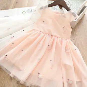 

Girls Embroider Flamingo Dress Baby Lovely Dress Spring 2020