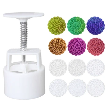 

7Pcs/set Mooncake Mold 3D Flowers Stamps Hand Pressure Fondant Household Moon Cake Tools Hand DIY Tool Kitchen Accessories