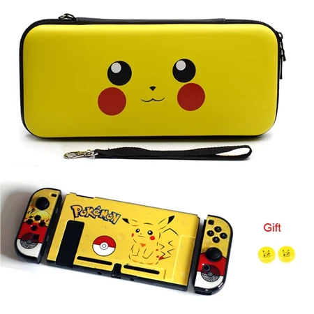 Bag with case B 4 в 1 nintendo Switch EVA сумка для хранения с Pokemo жесткий защитный чехол Оболочка Чехол комплект для NS nintendo консолью коммутатора Аксессуары - Цвет: Bag with case B