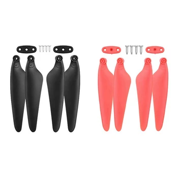

2 Set Remote Control Helicopter Propeller for Hubsan Zino H117S Aerial Four-Axis Aircraft Accessories-Black & Red