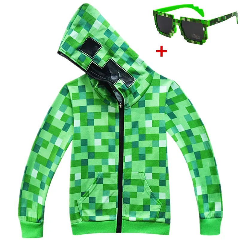Детская зимняя верхняя одежда Minecraft мультяшная свитшоты с длинным рукавом