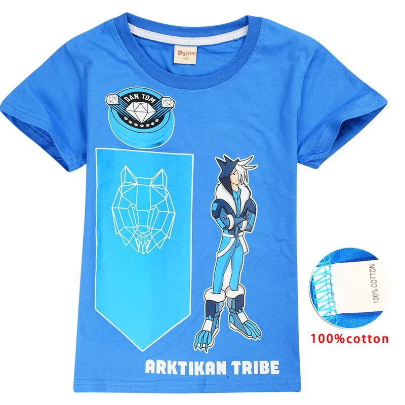 Дэн ТДМ тур-Arktikan Tribe-Snow Wolf/Детская футболка с короткими рукавами детская одежда высокого качества хлопковая Футболка для мальчиков