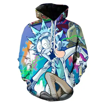 

2018 new Hooded 3D Printed Rick and Morty Hoodie Anime Fans 3d Hoodies Men Streetwear Standard Regular Rick and Morty Sweatshirt