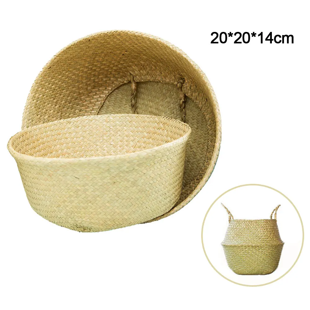 As shown Плетеная соломенная корзина из ротанга, складной цветочный горшок для белья, ваза, садовая подвесная корзина, Свадебная подарочная корзина для дома - Цвет: As shown