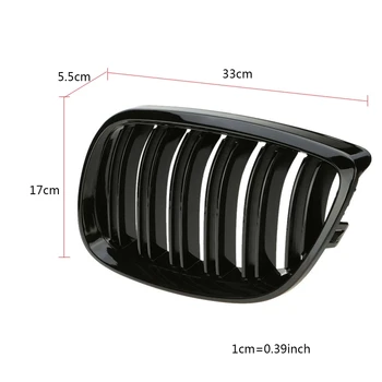 

2PCS Black Front Bumper Kidney Grille Twin Fins Sport Grill for B-MW 3 Series E92 E93 316i 320d 320i 323i 325d 06-09
