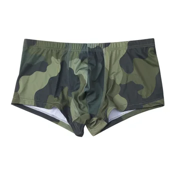 

Men's Camouflage Boxer Shorts Sexy Bikini Underwear Stretch Mens Underpants Ice Silk Breathable Male Panties