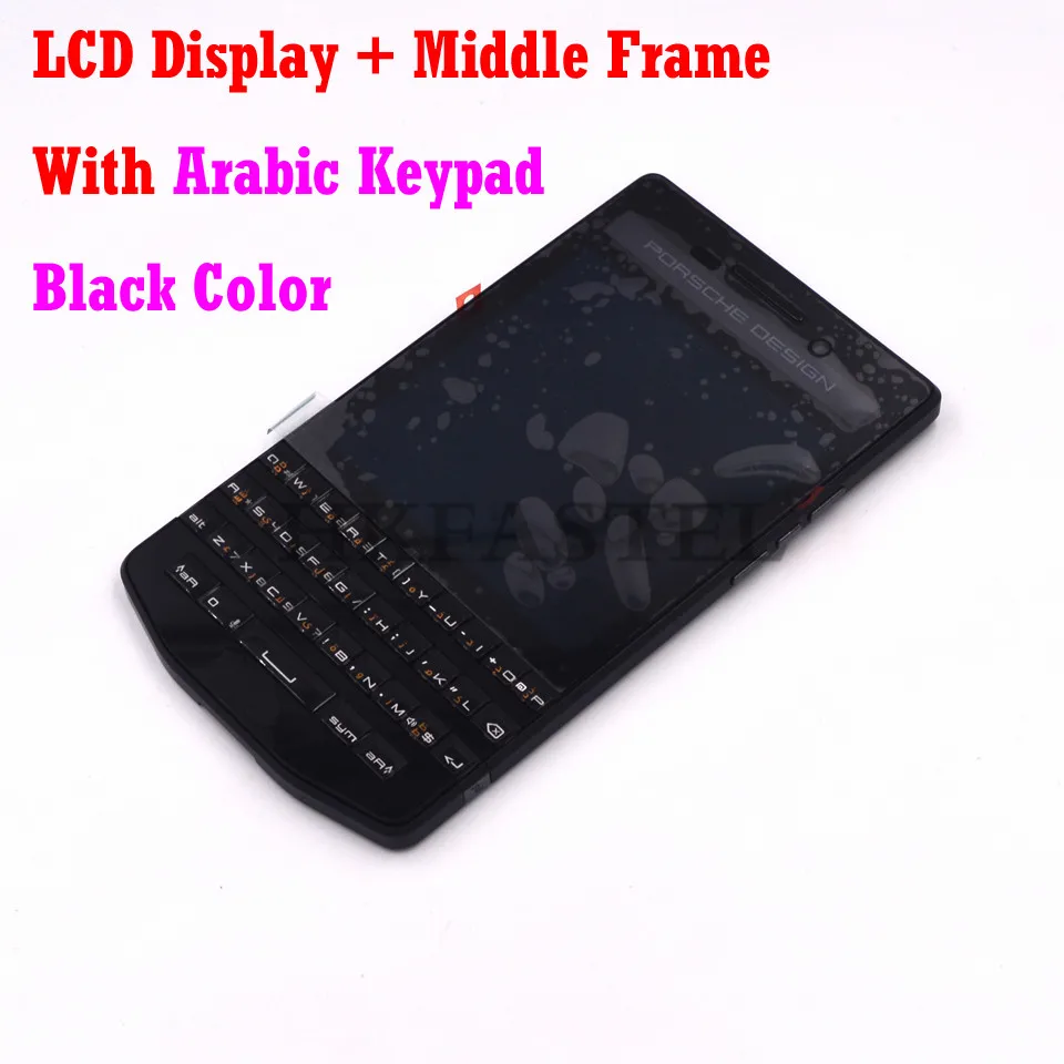 Black Arabic Для BlackBerry Porsche дизайн P'9983 P9983 9983 корпус мобильного телефона крышка средней части корпуса клавиатура+ ЖК-дисплей - Цвет: Black Arabic