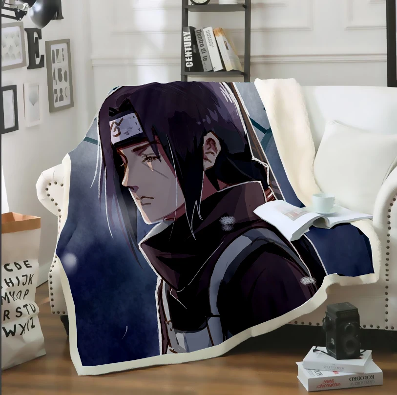 

SONSPEE 3D Print Anime Naruto Uchiha Itachi Sasuke Thin Quilt Throw Blanket Bed Sofa Bedding Bedspread Sherpa Blanket Adult Kids