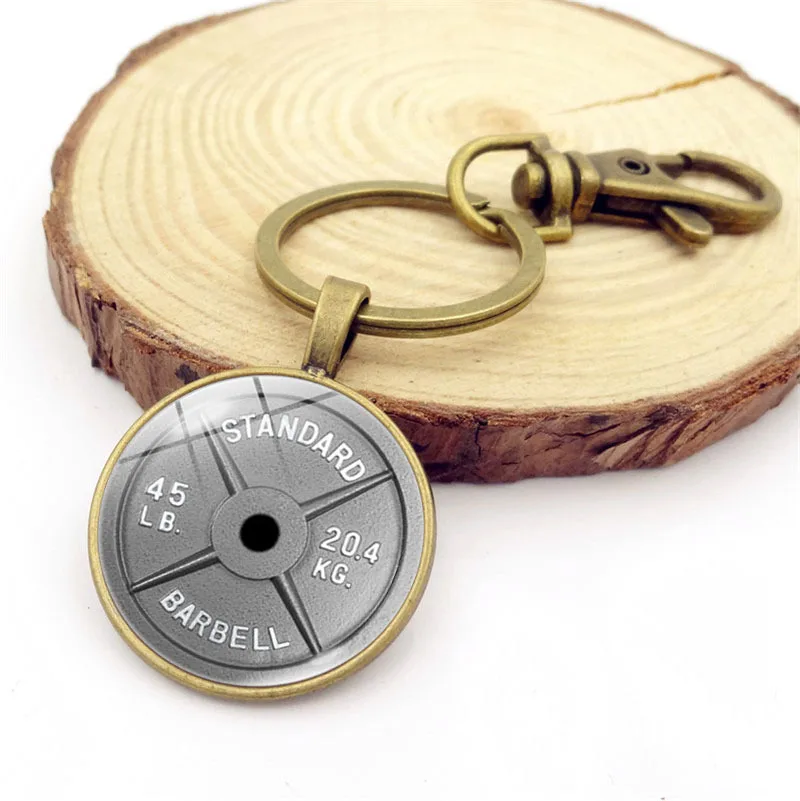 

Hot Sales Dumbbell Pattern Pendant Keychain Europe And America Retro Time Stone Key Chain