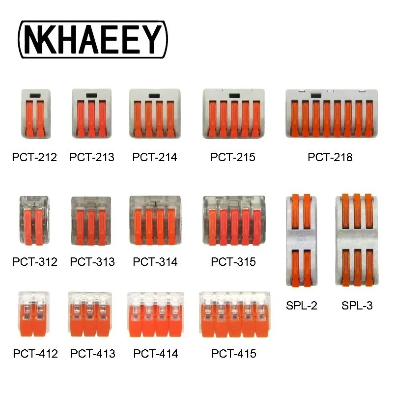 5-20 шт/лот) PCT-222 Мини Быстрый провод разъемы Универсальный компактный разъем проводки push-in клеммный блок spl-2/3