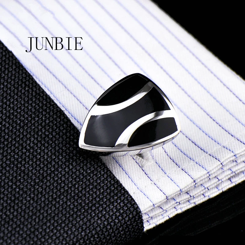 

JUNBIE Luxury shirt cufflinks for mens Brand cuff buttons cuff link High Quality Shield shape abotoadura Jewelry free shipping
