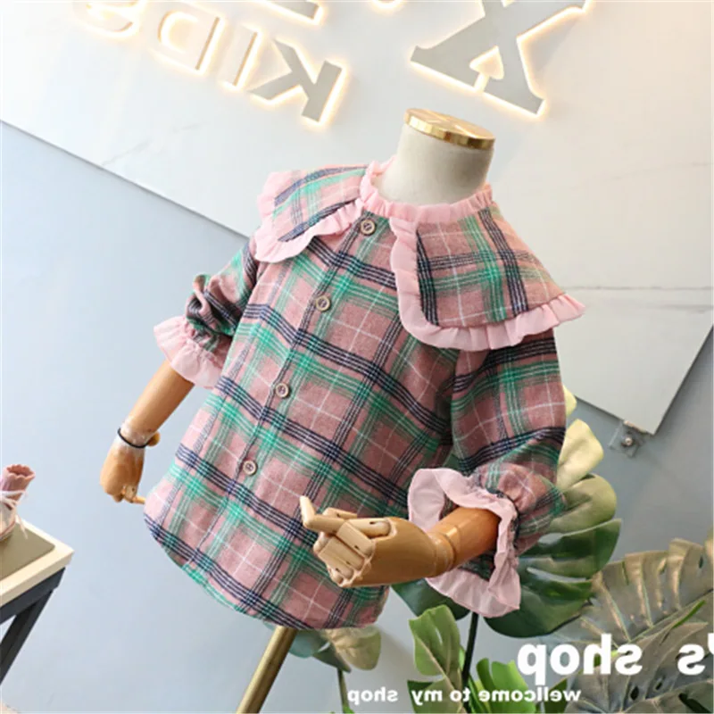 Новое поступление, осенняя Модная хлопковая блузка для девочек детские топы принцессы, блузки для девочек
