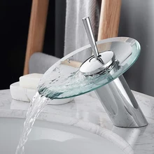 QUEEXU Basin mixer Commercial Modern Bathroom Faucets Single Handle Chrome, Waterfall bathroom sink faucet Simple Installation