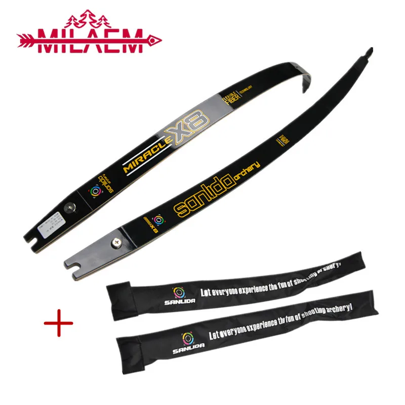 

1 Pair Archery X8 ILF Limbs 68" 16-44 LBS Intermediate Recurve Bow Limbs High-grade Composite Material Hunting Shooting Outdoor