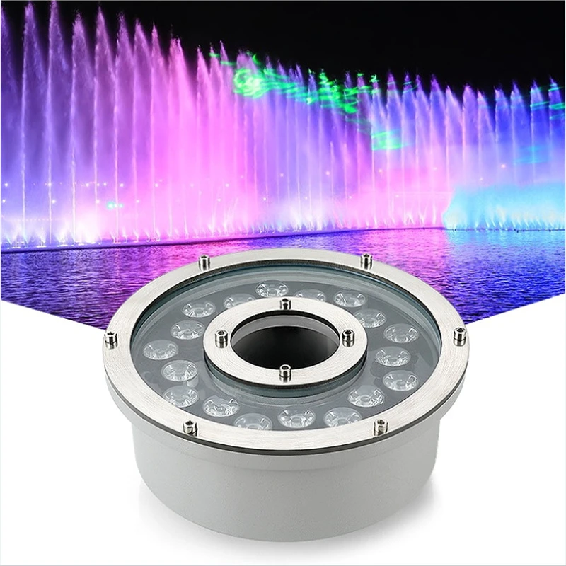 submersible led pool lights IP68 RGB Gradient Fountain Underwater Lights LED Swimming pool light 6w 12w 15w 18w 24W Waterproof Garden Landscape Lamp 12V 24V submersible led lights