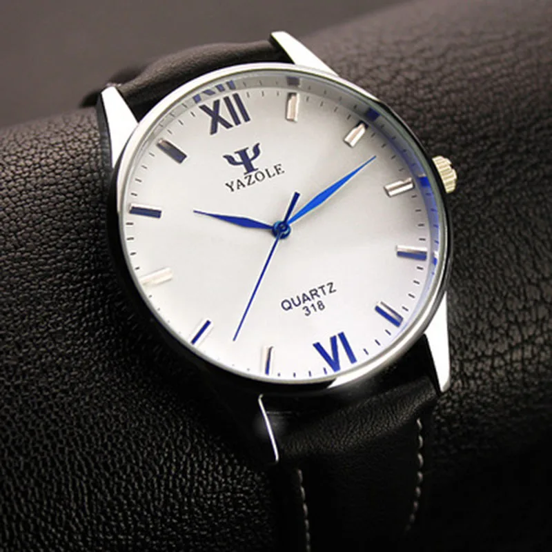 Мужские часы yazole, подлинный ремень Blu-ray, мужские, молодежные, корейские, водонепроницаемые, деловые, простые, кварцевые, relogio masculino reloj