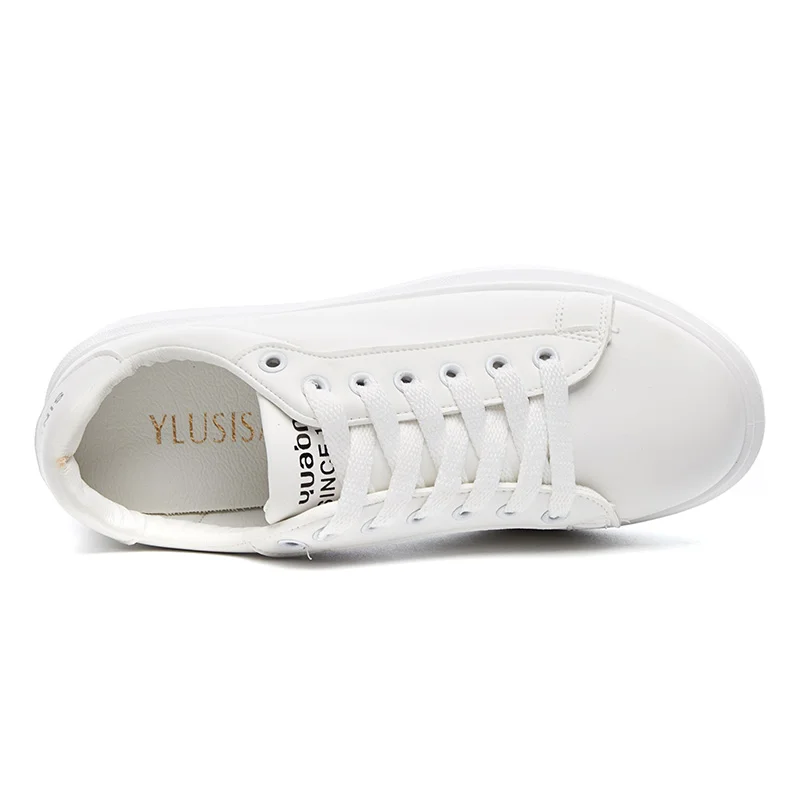 Женские кроссовки на толстой подошве ins популярные повседневные белого цвета для