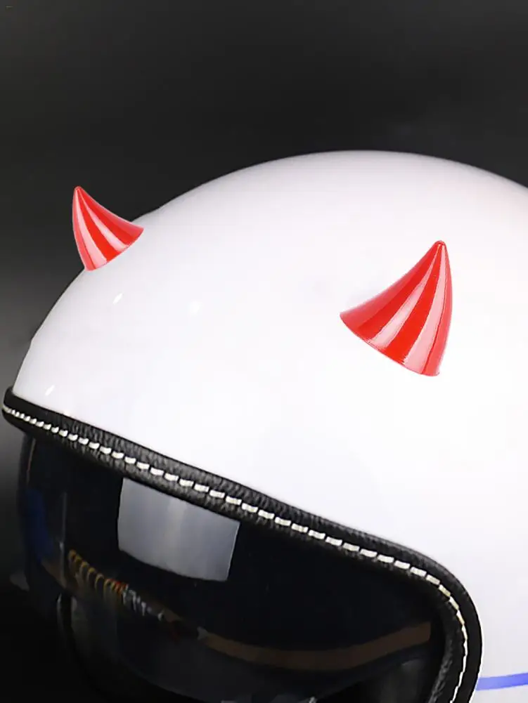 etateta Universal Motorcycle Helmet Devil Horn Suction Cup Horn Plastic Rubber Decoration Generous 