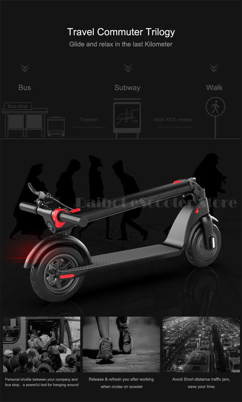 HX X7 Electric Scooter 36V 2 Wheel Electric Scooters With Removable Battery 8.5 Inch 250W Portable Folding Electric Kick Scooter (5)