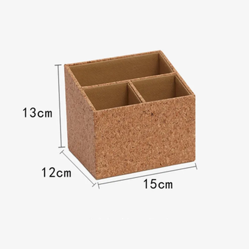 

Creative Imitation Wood Texture Linen Paper Desk Organizer Remote Controller Holder 3 Slots Storage Box for Sundries/Stationary