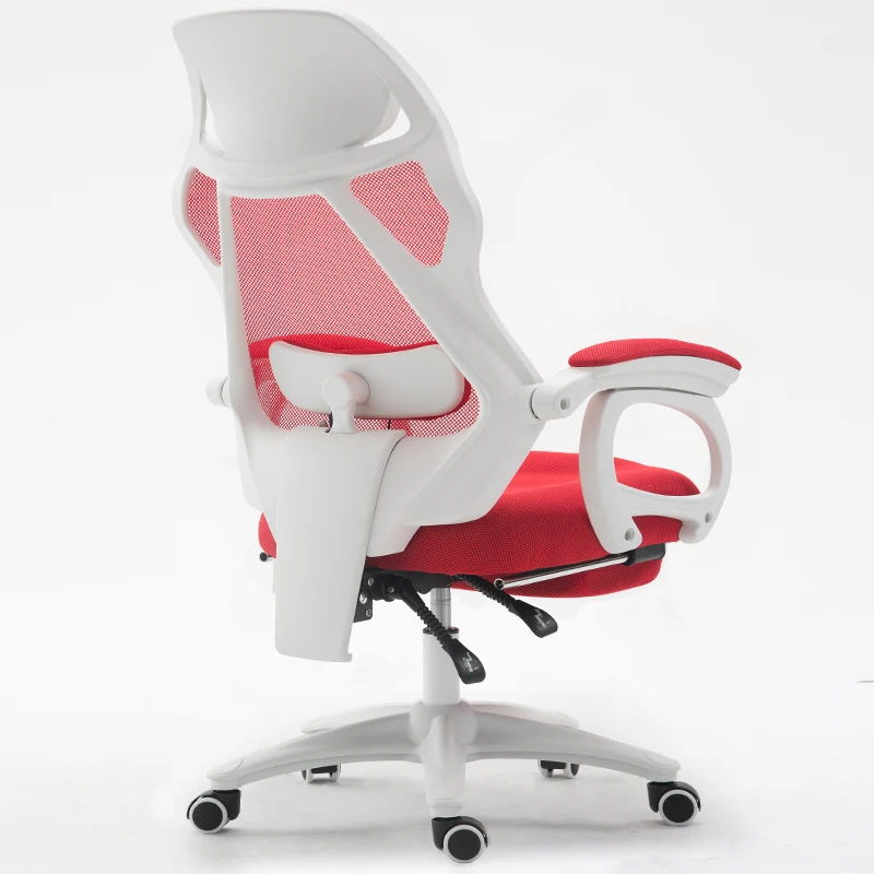 Компьютерное кресло для руководителя компьютерное эргономичное кресло игровые компьютерные стулья - Цвет: Red Net  footrest