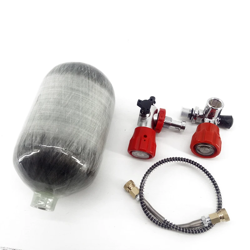 tank and black valve Pcp воздушный винтовочный бак мини 2L Дайвинг Scba бак 300Bar углеродного волокна цилиндр высокого давления и Pcp клапаны Сжатого Воздуха Пистолеты для охоты - Цвет: tank and black valve