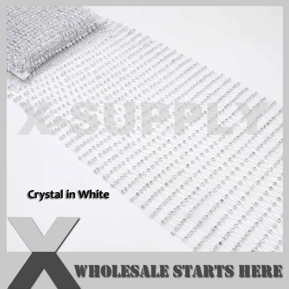 Crystal White Сетка из сетчатой ткани с кристаллами и стразами для одежды «сделай сам», костюма, вечернего платья, обуви, воротников, 4,5 ярдов/партия - Цвет: Crystal White