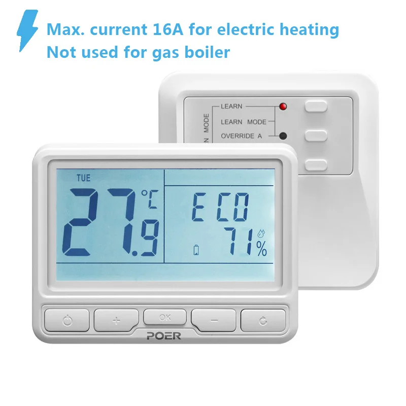 

Wireless Room Controller Digital Wifi Thermostat Home Electric Floor Heating Weekly Programmable for 16A Current