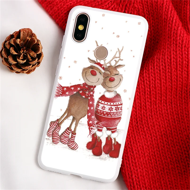 sd2lu Рождество чехол с лосем для спортивной камеры Xiao mi Red mi 7A 6A S2 Note 7 5A 5 6plus K20 Pro mi A3 A1 A2 6X9 T 8 Lite 9 SE F1 CC9 CC9e TPU Защитный чехол Чехол - Цвет: sd2lu