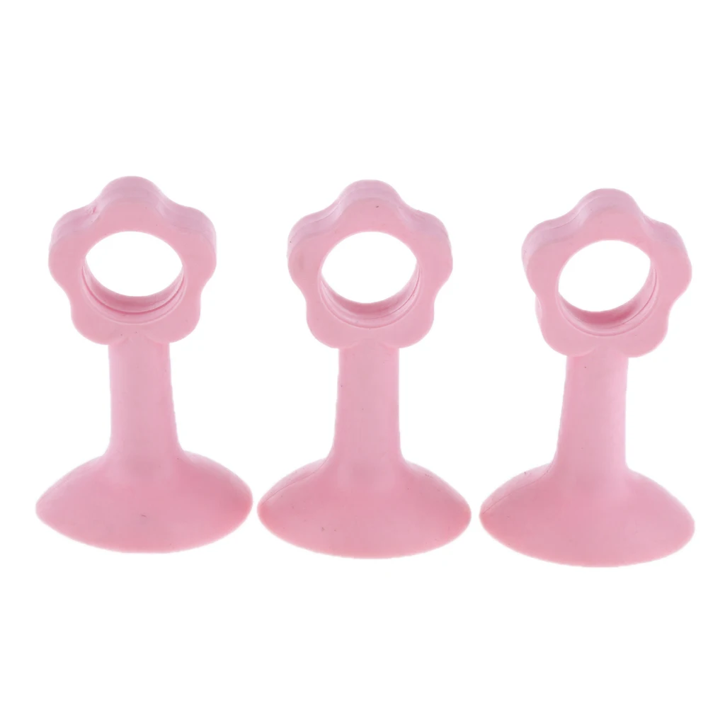Pink Упаковка из 3 силиконовых дверных краш-подушечек, бесшумная ручка всасывания анти-столкновения, дверной Бампер протектор стены - Color: Pink