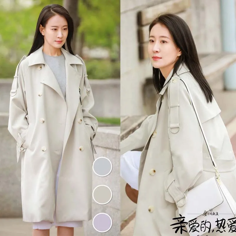 

Trench Coat Mid-length Korean-style Loose-Fit 2019 Spring And Autumn New Style Hot Selling Charade BEEKING Fashion Support