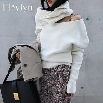 

FLOYLYN Winter Turtleneck Women Sweater Fashion Hollow-out Female Knitted Pullovers Women Knitted Jumper Tops Pull Femme
