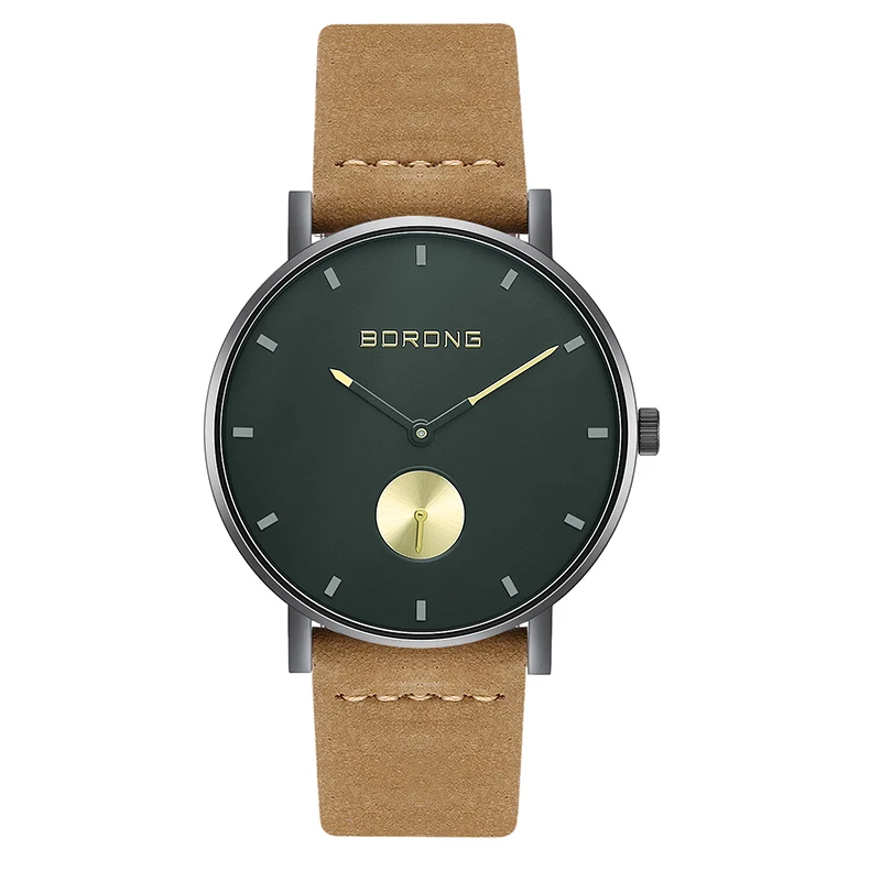 leather green Мужские часы 40 мм из нержавеющей стали, быстросъемные часы, водонепроницаемые часы, Япония, Mov't часы, инвентарь - Цвет: leather green