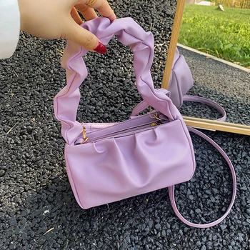 

Cute Bag WIth Tie Handle Small PU Leather Crossbody Bags For Women 2020 Simple Elegant Shoulder Handbags Female Travel Totes