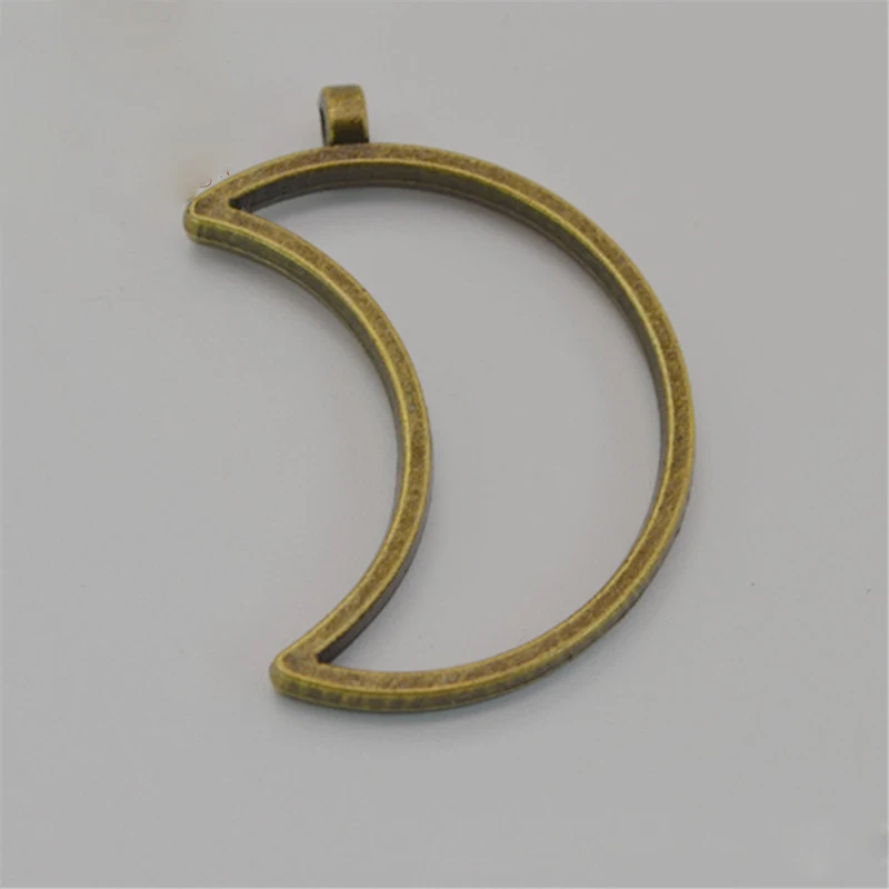 Moon antique bronze 10 шт./лот, винтажный Шарм, эпоксидная металлическая рамка, фоторамка, пустая основа для подвески, сделай сам, ожерелье, подвеска, ювелирные изделия, фурнитура - Цвет: Moon antique bronze