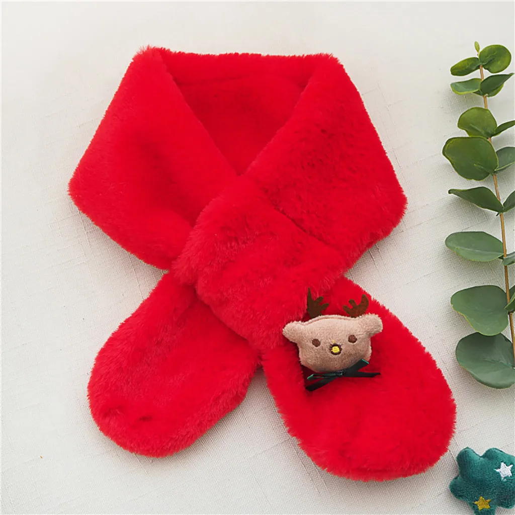Christmas series imitation rabbit hair children bib winter warm scarf Christmas series imitation rabbit hair children's bib#40