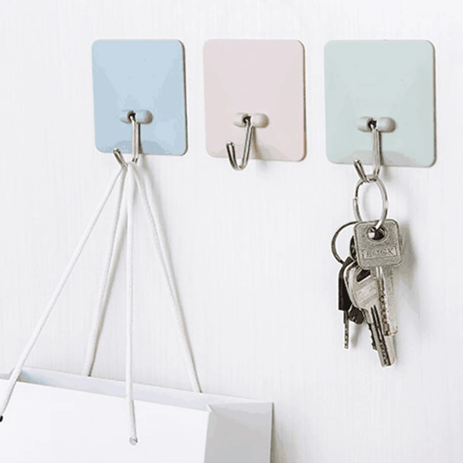 

No Punching Hanging Hook Adhesive Heavy Duty For Keys Hats Towel Wall Mount Stainless Steel Hook For Bathroom Kitchen Bedroom