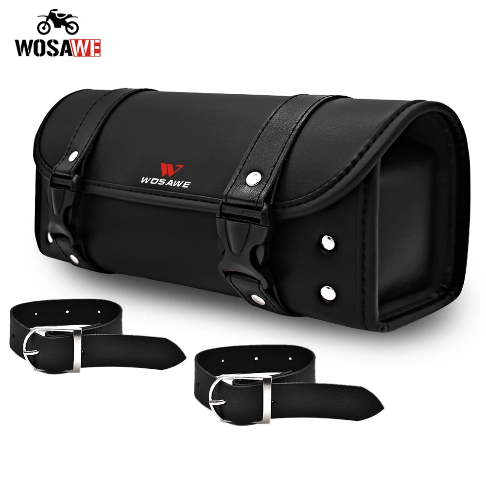 

WOSAWE 1.5-3L Motorcycle Tool Bag Hanging Saddle Practical PU Leather Tool Storage Bag Resistant Universal Motor Bag