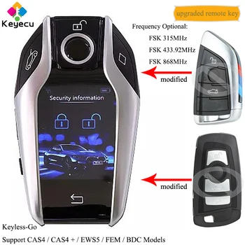 

KEYECU Modified Keyless Go Smart LCD Car Key With FSK 315MHz 433.92MHz 868MHz - FOB for BMW 3 5 7 F Series FEM/ BDC/ CAS4/ CAS4+