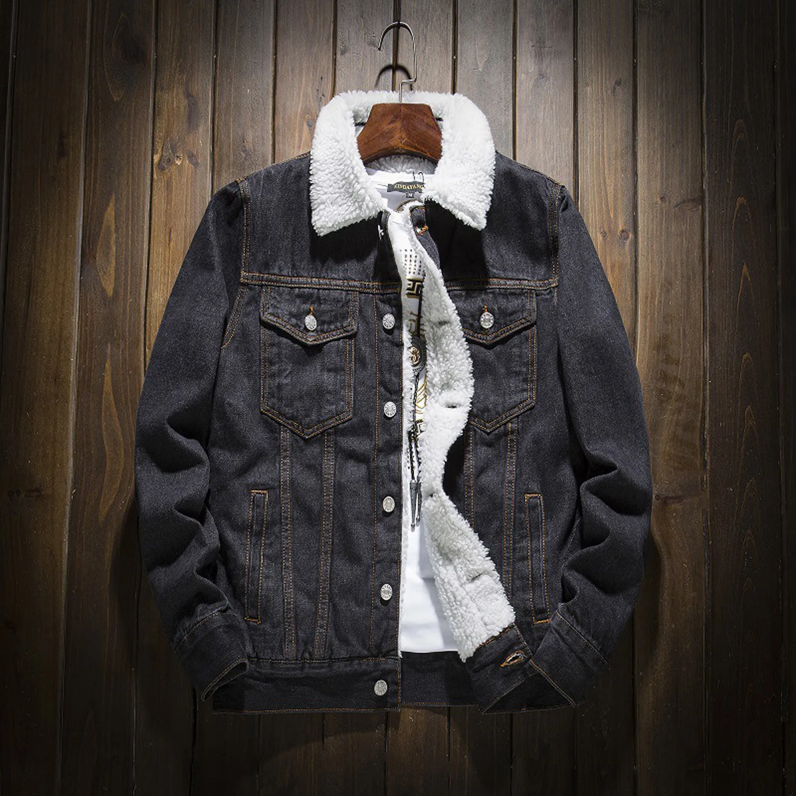 gap sherpa lined denim jacket mens