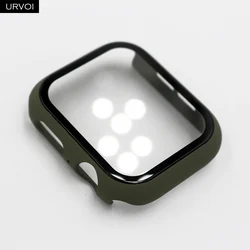 URVOI Matte Plastic Bumper with Tempered Glass for Smartwatch Protection (Kahki)