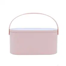 Miroir de rangement de vanité Portable avec lumière led, miroir de bureau à double usage