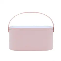 Estuche de tocador portátil con luz led, espejo de tocador de almacenamiento de escritorio con doble propósito