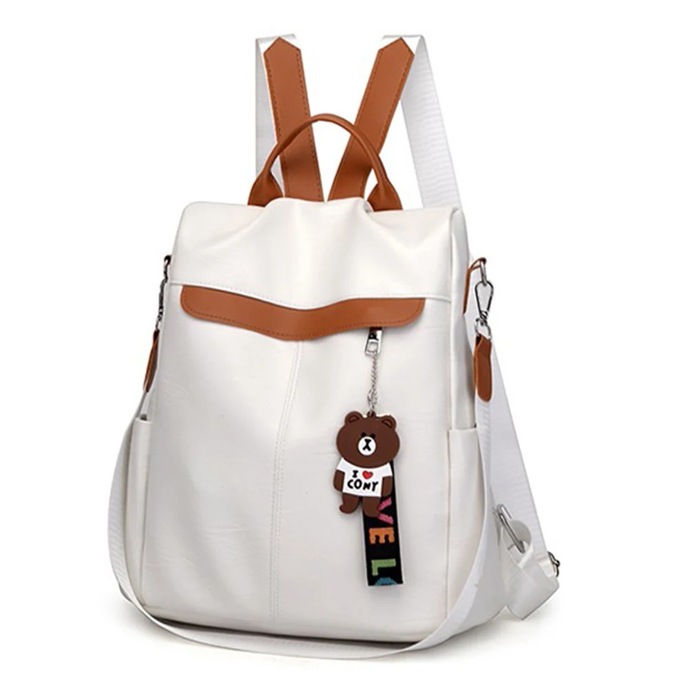 

Quality Vintage Leather Backpacks for Women Large Capacity Simple Stylish Student Bag Anti Theft Ladies' Travel Bag Rucksack
