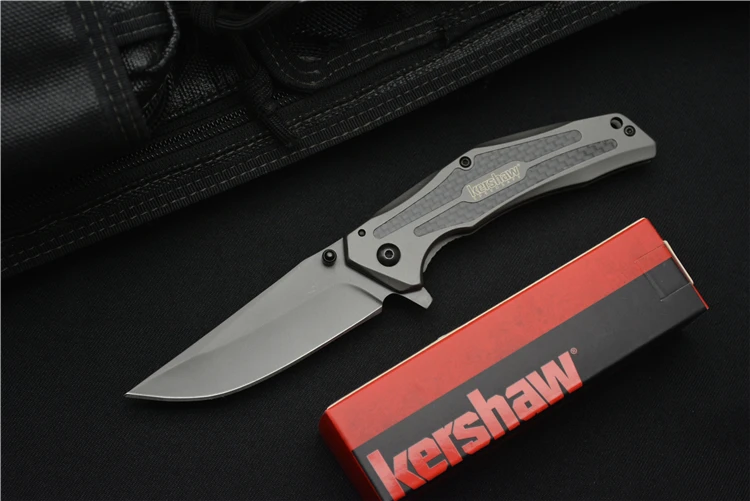 Новейший складной нож Kershaw K8300 8Cr13Mov лезвие из стали титановое покрытие+ ручка из углеродного волокна Карманный Походный инструмент для выживания EDC