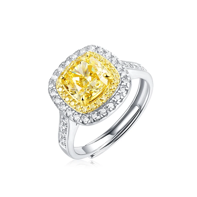 Женское кольцо из серебра 4 3 пробы с желтой подушкой | Украшения и аксессуары