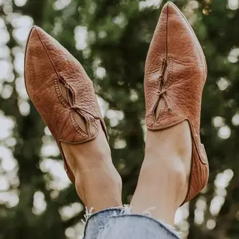 

2019 footwear Autumn New Design Super Soft and Comfort Flat Shallow Mouth Pointed Toe Shoes Woman Slip On ladies Flats